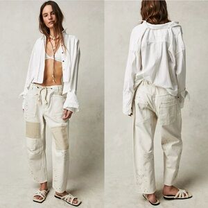 Free People We The Free Moxie Pull On Barrel Jeans 32